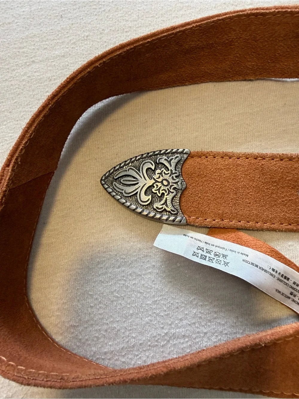 Free People Women's Suede Western Buckle Belt in Brown
